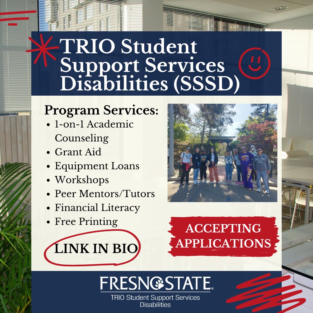 We are still accepting program applications! For more information on how to apply, click the link in our bio! GO DOGS!! ❤️🐾 #FresnoState #TRIO #TRIOWorks #TRIOSSS