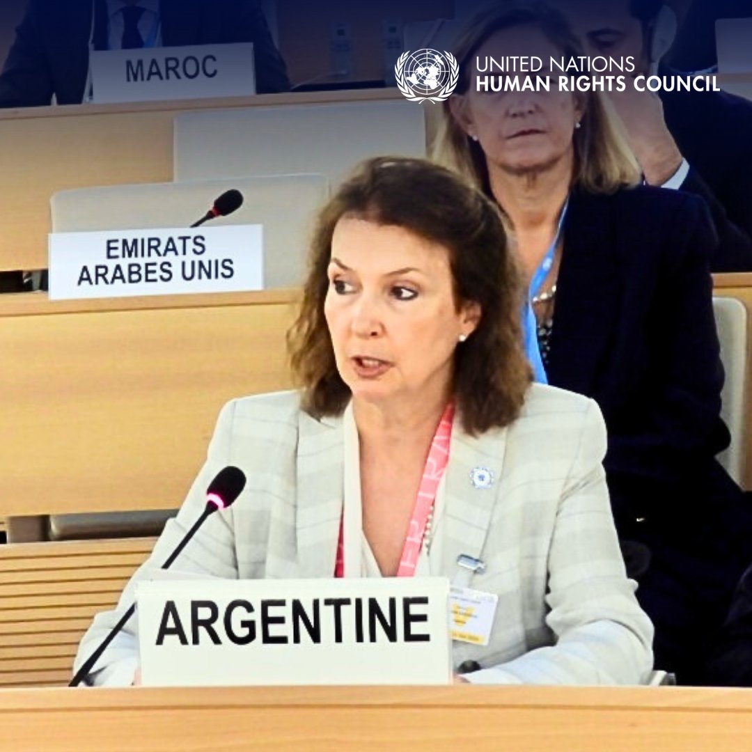 The Minister of Foreign Affairs of #Argentina, <a href="/DianaMondino/">Diana Mondino</a>, addressed the <a href="/UN/">United Nations</a> Human Rights Council during its 57th session in Geneva, Switzerland.

#HRC57
