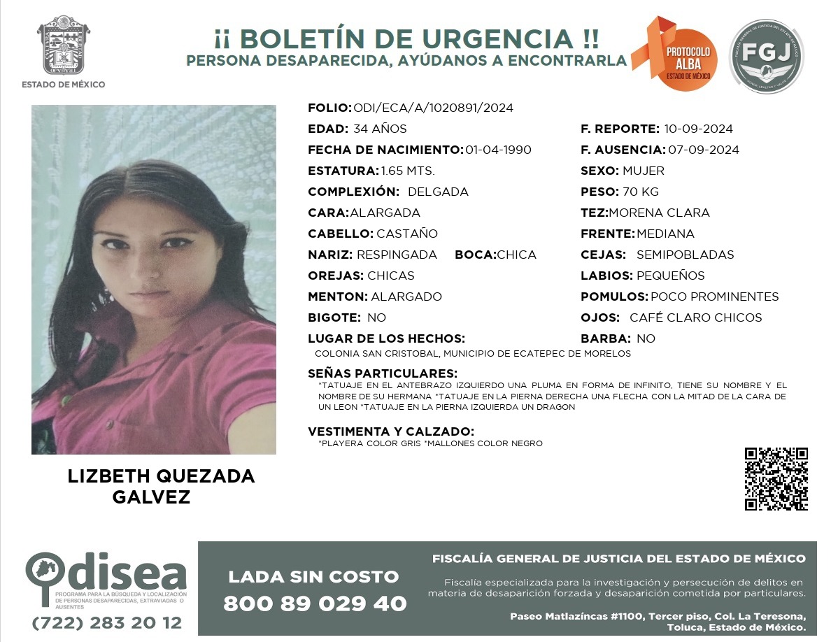 EcatepecSubzona's tweet photo. Agradeceremos cualquier información que pueda llevar a su localización, es mamá de un elemento de nuestra subzona #Ecatepec https://t.co/72AdLEcs94