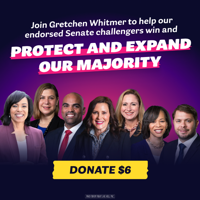 gretchenwhitmer's tweet photo. 🔵ENDORSEMENT ALERT🔵 We’re launching our U.S. Senate 𝘤𝘩𝘢𝘭𝘭𝘦𝘯𝘨𝘦𝘳 endorsements – for candidates running in open seats or seats held by extreme Republicans. Will you chip in $6 (a dollar for each) or more to support our work to protect and EXPAND our U.S. Senate majority?