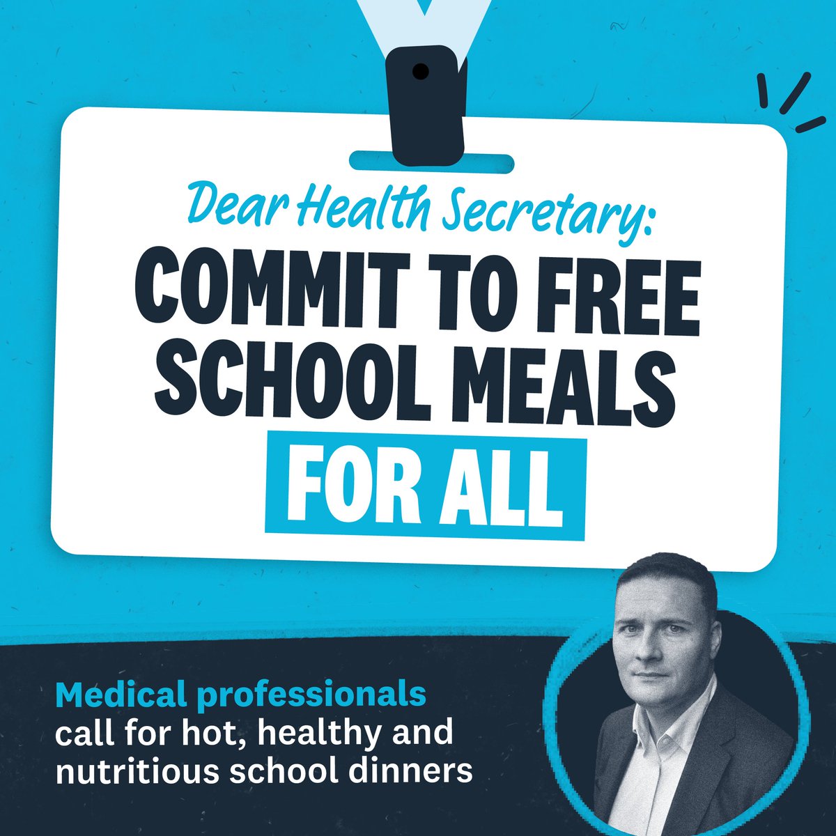 Today we're standing together with dentists, doctors, nurses and healthcare professionals at <a href="/DHSCgovuk/">Department of Health and Social Care</a>. We're here to send a clear message to the Health Secretary <a href="/wesstreeting/">Wes Streeting</a>:

It's time to deliver #FreeSchoolMealsForAll for every child in primary school across England. 🍎