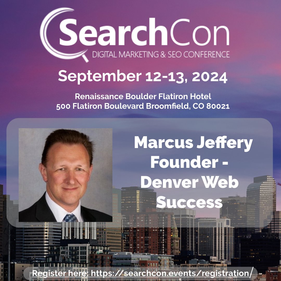SearchConSEO's tweet image. 🎯 Meet Marcus Jeffery, Founder of Denver Web Success, at #SearchCon! With 37+ years in computing, Marcus built his first site in 1994 and now helps businesses thrive online through SEO &amp;amp; digital marketing. 🎟️ Don’t miss out: searchcon.events/registration/
