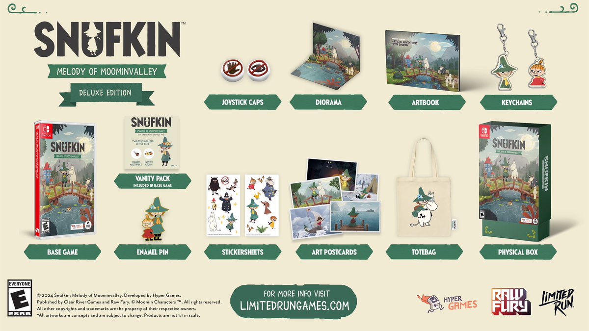 LimitedRunGames's tweet photo. Experience a beautifully crafted and quintessentially Nordic game, brought to life with stories, emotions, and a melancholic atmosphere set in Tove Jansson’s vivid and beloved world of the Moomins in Snufkin: Melody of Moominvalley!

Pre-orders of the physical edition start September 17th. Preview the collection: https://t.co/nSlWe0ahyS