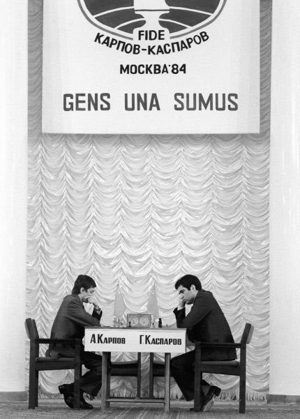 Kasparov63's tweet image. Posting a few thoughts and clips on the 40th anniversary of the start of my first World Championship match. If you are old enough to have your own memories of it—and young enough to remember them—please share!