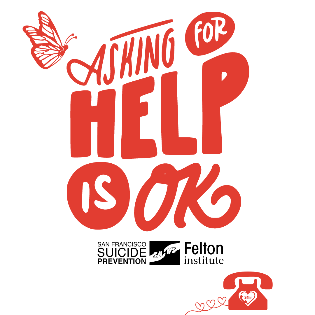 Today is #SuicidePreventionDay, a day to remind each other to reach out and ask for help. Let's use our voices, actions, and resources to support those who are struggling. #YouAreNotAlone❤️ 

Help is available 24/7 at SFSP, call 415.781.0500 or text 'Crisis' to 415.200.2920!