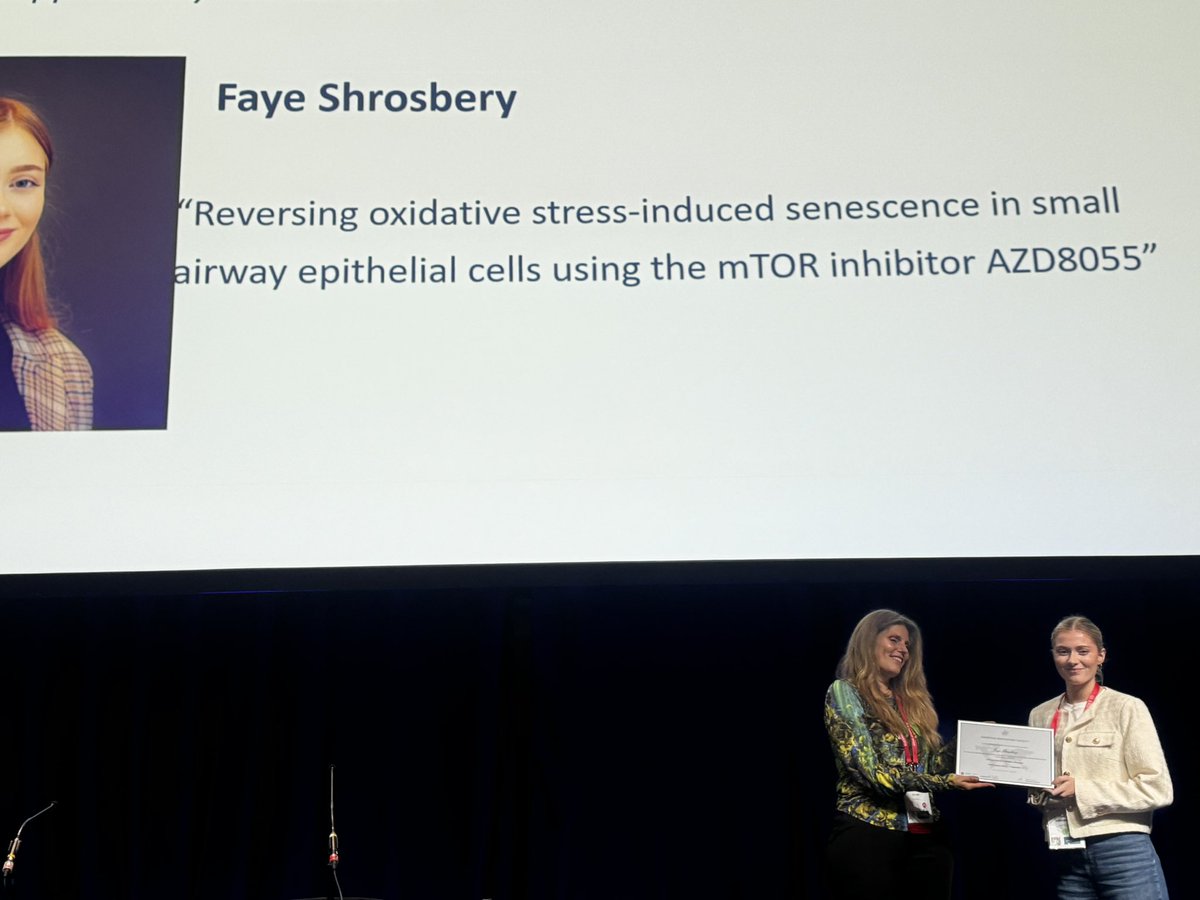 Congratulations to Faye for winning ERS Best Abstract Award!! 👏👏👏
<a href="/LouiseDResp/">Louise Donnelly</a> <a href="/teammacrophage/">Team macrophage</a> <a href="/ImperialNHLI/">NHLI</a> <a href="/NhliPgr/">NHLI Postgraduate Students</a> #ERS2024 #ERSCongress