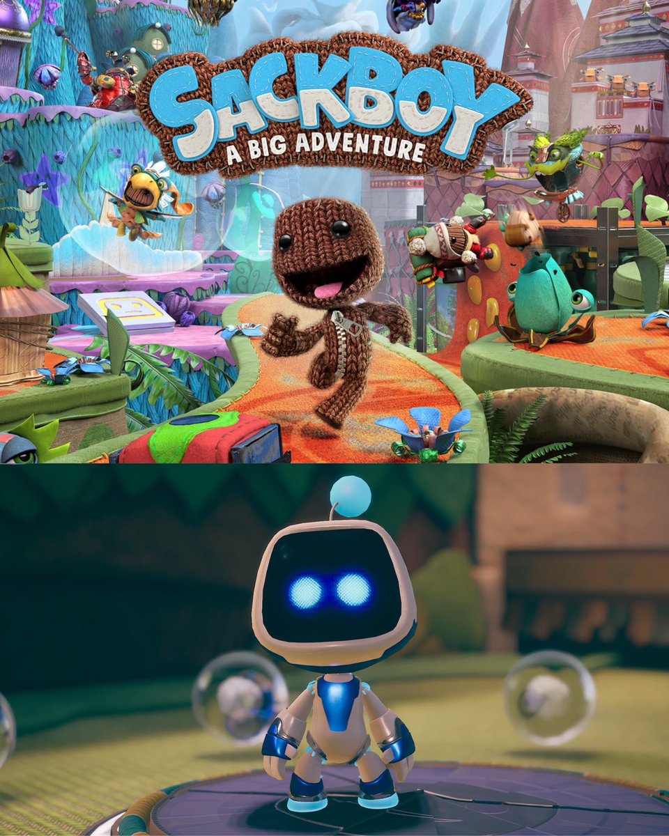 WannabeSpidey's tweet image. For anyone craving another awesome and beautiful platformer after ASTRO BOT I recommend the SACKBOY game! It even has an Astro Bot costume (among other game costumes like Kratos, Nathan Drake, Aloy, Ratchet and Clank)!
#AstroBot #Sackboy