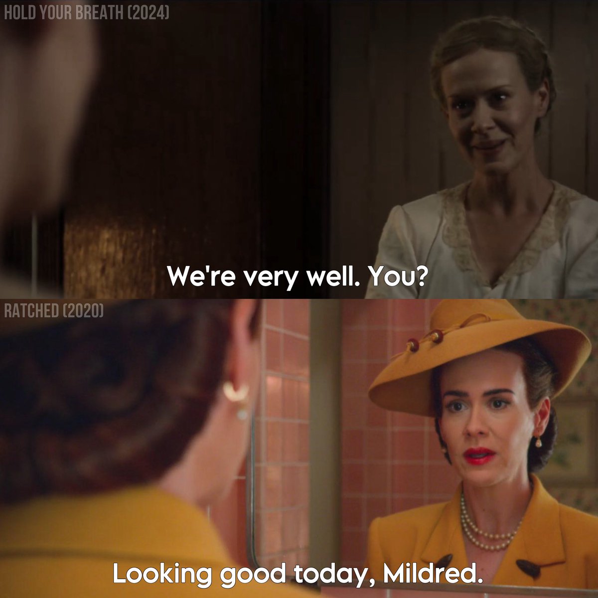 sarahpaulsbean's tweet image. Talking to yourself out loud is very healthy. #HoldYourBreath #Ratched