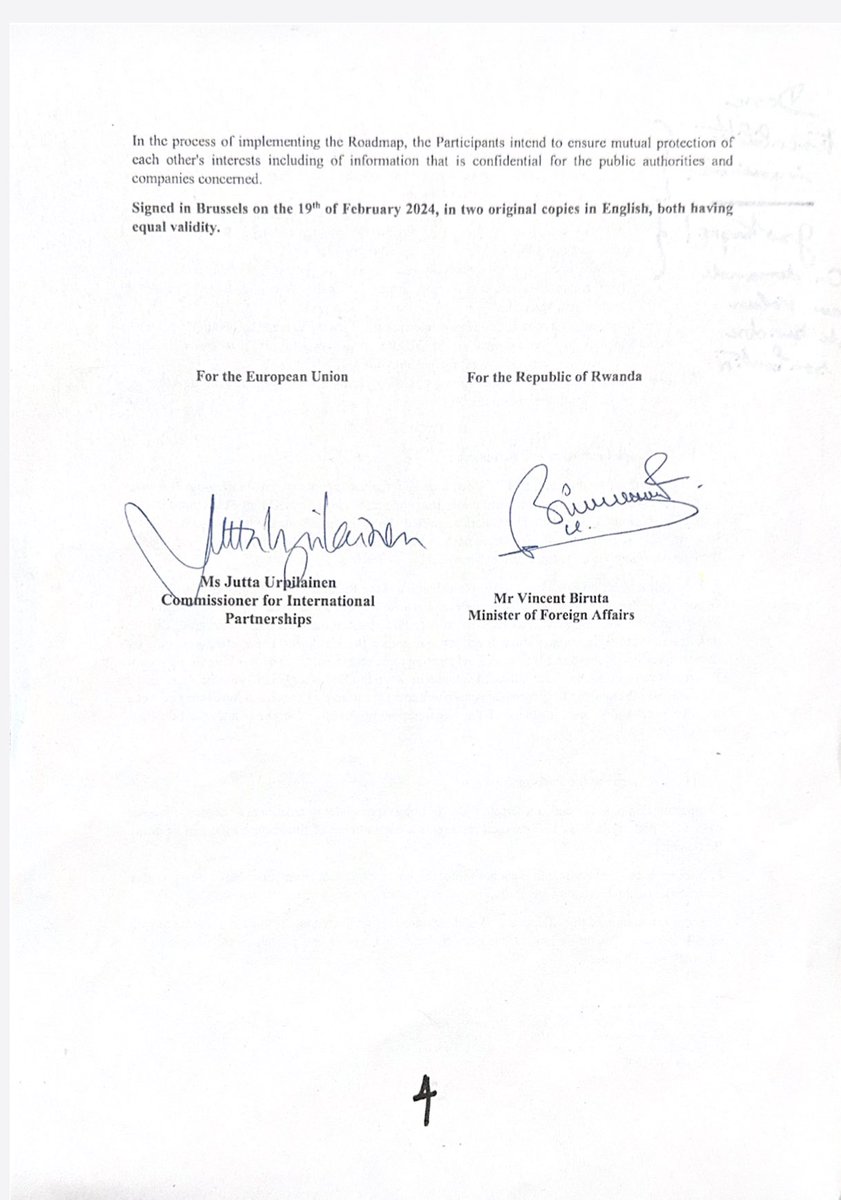 Voici enfin le texte de l'accord entre l'UE et le Rwanda sur l'exploitation des matières premières critiques ⬇️

Comme je l’annonçais, il n'apporte AUCUNE garantie sur la traçabilité des minerais. Il se base sur les seules déclarations du Rwanda

Le pillage de la #RDC continuera!