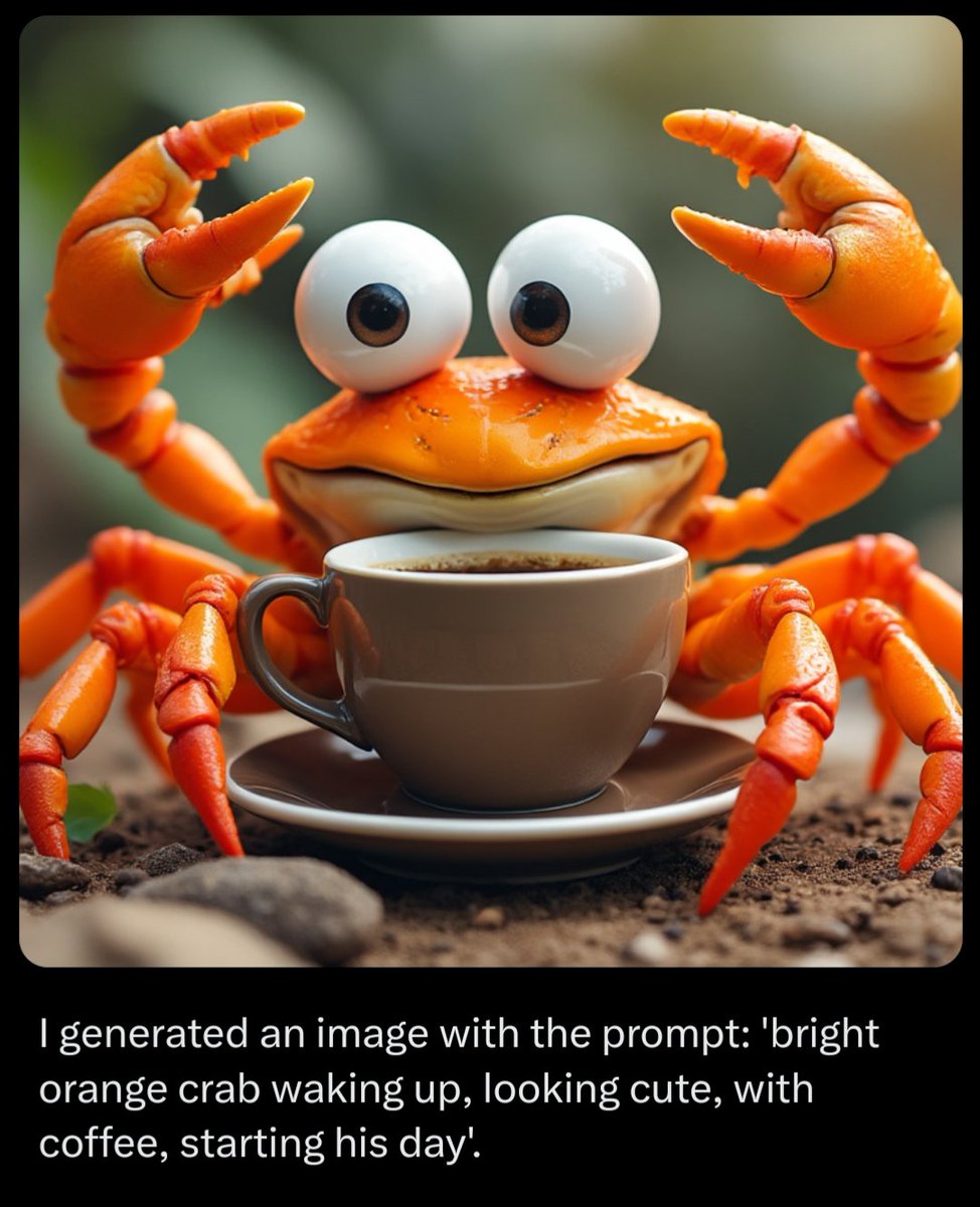 kaniworldalgo's tweet image. Gm! Cute and only slightly creepy kani with his morning coffee! What coffee helps Algo people kickstart their day?! 
#kaniworld #AlgorandNFTs #AlgoGame #GROK2 #coffee