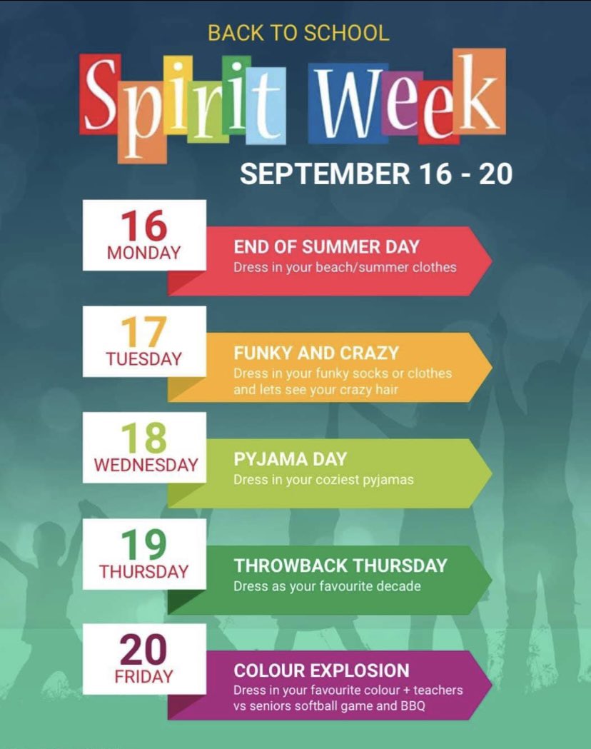 Spirit Week next week! Can’t wait!