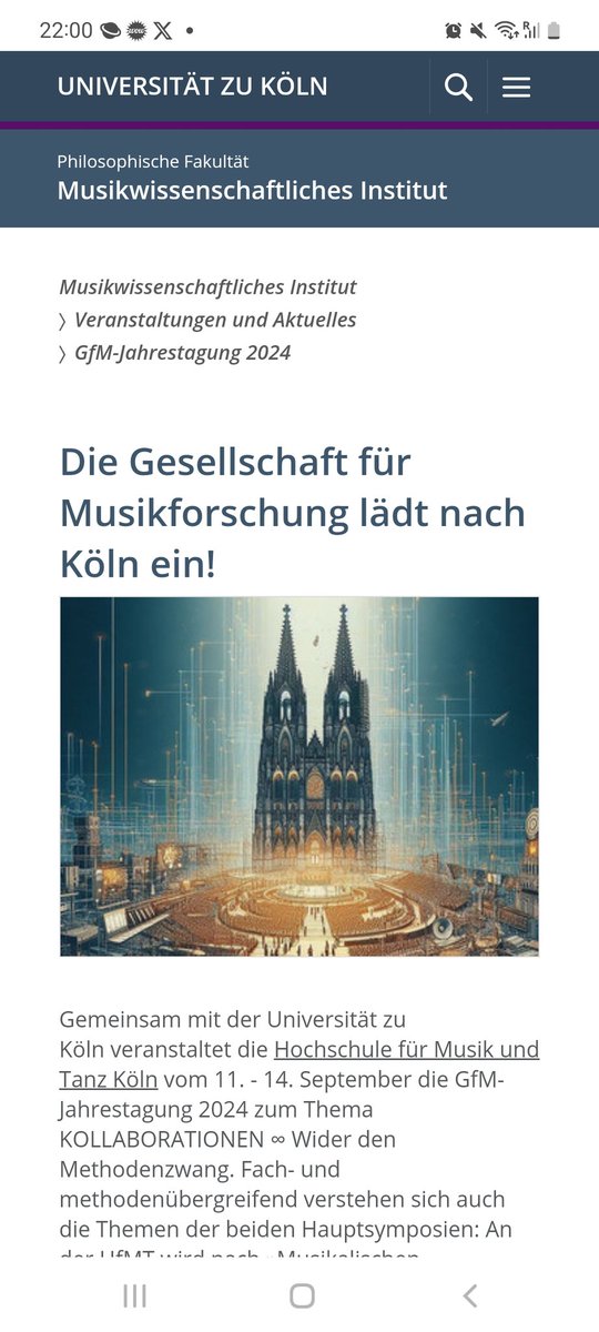 Attending for the first time the German Society for Musicology (Gesellschaft fuer Musikforschung) at <a href="/UniCologne/">Universität zu Köln</a> with a paper about the Societal impact of <a href="/LivCathedral/">Liverpool Cathedral</a> <a href="/LivCathMusicSch/">LivCathMusicSchool</a> music outreach programme in the Liverpool City region. #musicalvalue #culturalmusicology