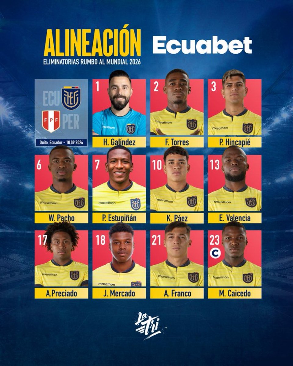 Surprise surprise… no Sarmiento nor Yeboah. Yes Mercado. 

And yes Enner 👀