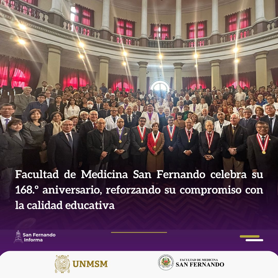 ¡San Fernando celebra 168 años de excelencia! 🎉 La facultad reafirma su compromiso con la formación en ciencias de la salud, integrando tecnología y pensamiento crítico en la formación de líderes en salud. 🚀💪
Mira la nota: bit.ly/4edROFQ.