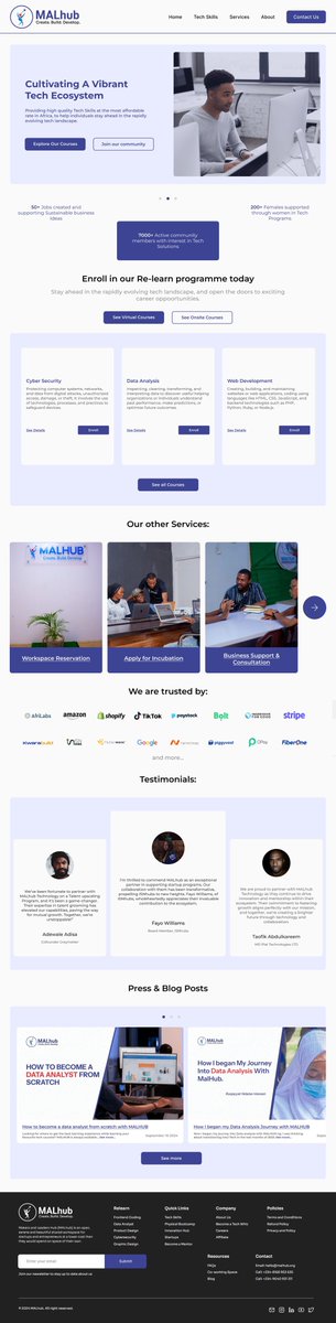 cleanways01's tweet photo. My Day 5 of #MALhub7DaysOfDesign, Simple Minimalistic website for a Tech Insitute. @malhubng Would you consider having this as your official website? https://t.co/gBMPmX1iNV