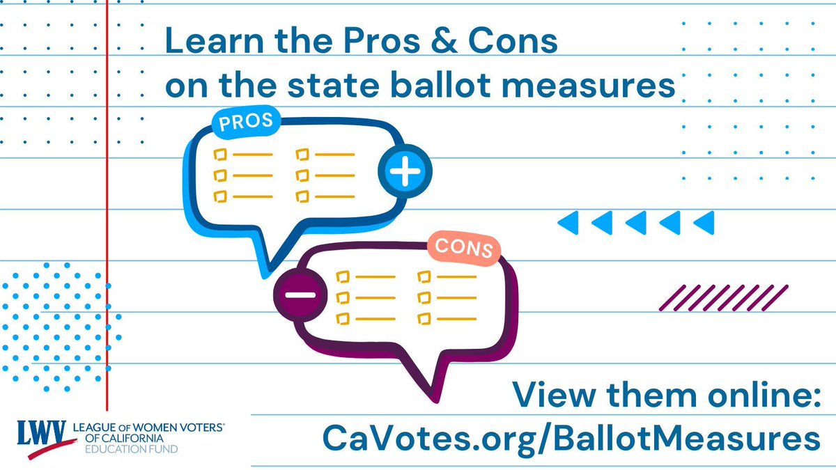 You deserve the facts! Check out our Pros &amp; Cons guide for unbiased info on state ballot measures before you vote: cavotes.org/pros-cons

Why choose Pros &amp; Cons?
✅ Nonpartisan
✅ Comprehensive
✅ User-friendly

Let’s make our voices heard! 📣 #CAVotes #GeneralElection2024