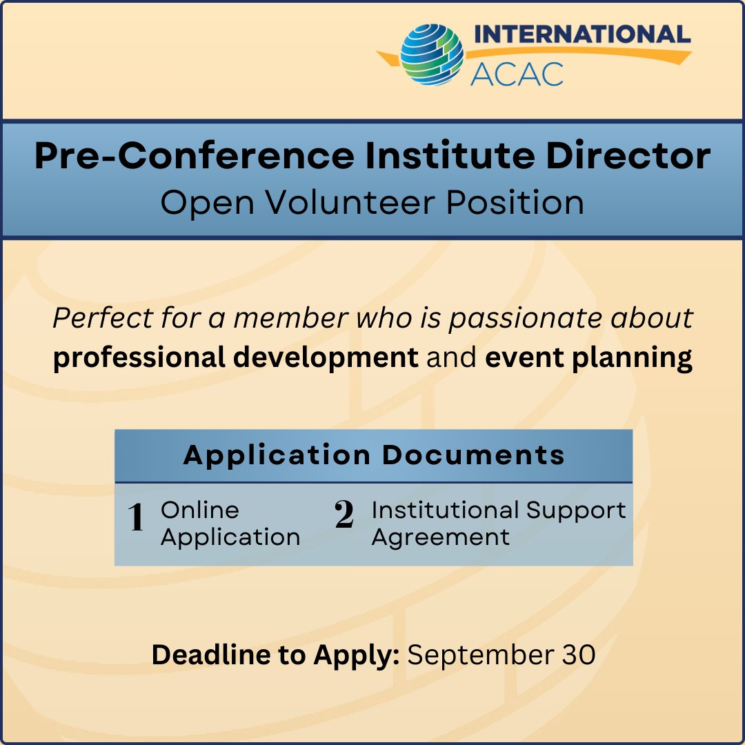 IntlACAC's tweet image. Get involved and volunteer! Read more on our website and in the email that hit your inbox this morning.