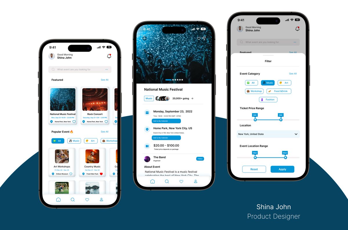 Shinaayomi19184's tweet image. Designed an event booking app filter screen! Date, location, and category filters help users find their perfect event quickly. What features would you want in an event booking app? #UXDesign #EventBooking #App #uiuxdesign  @Designcomrades