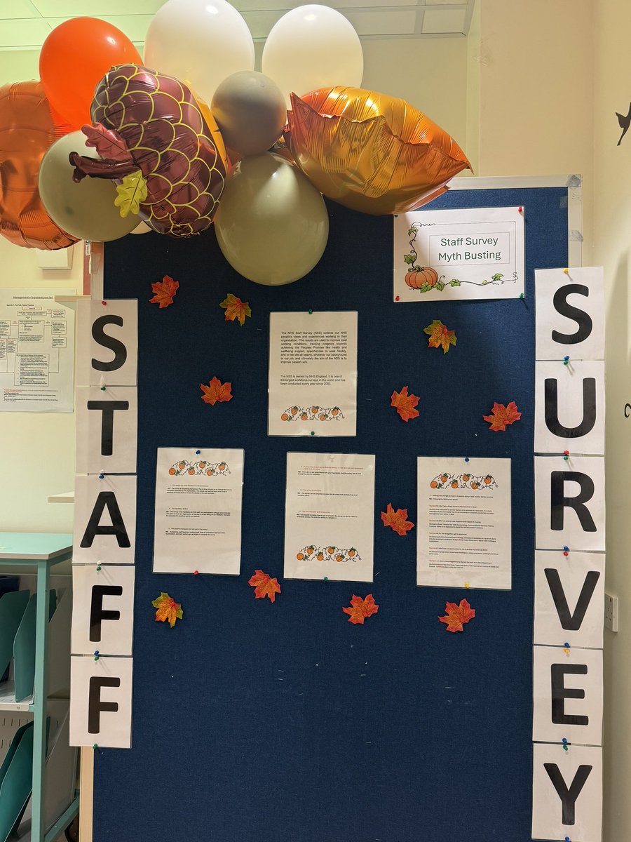 In #teamEM, we have our autumn-themed #NHS staff survey stations ready for tomorrow! 🍁🍂🥮 #EveryVoiceCounts
#positive changes #staff feedback