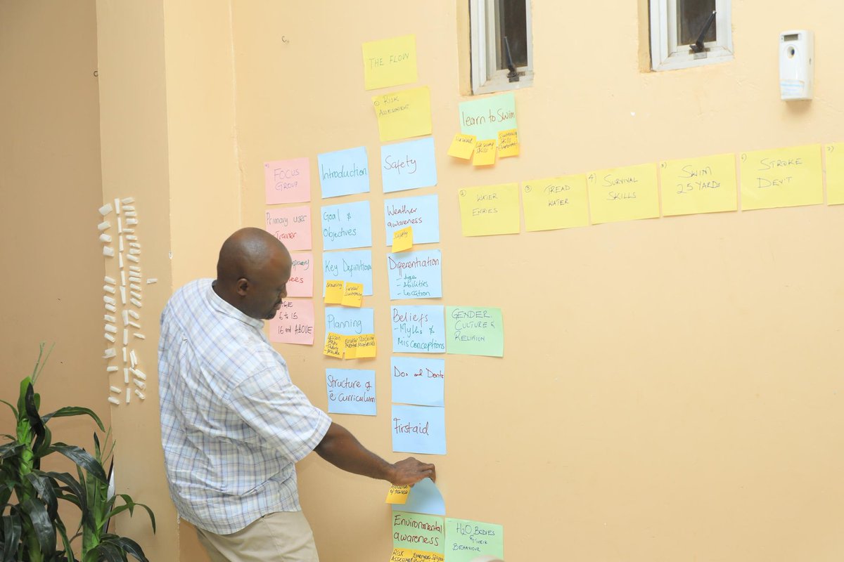 amCeC_Ug's tweet photo. Using the Visualization in Participatory, programming VIPP, participants shared an outline of the curriculum and the different topics.
#SurvivalSwimming
#WeAreAmCeCpro
#TeamBuildimg
#Consultancy @reachahand https://t.co/5vSDjSOina