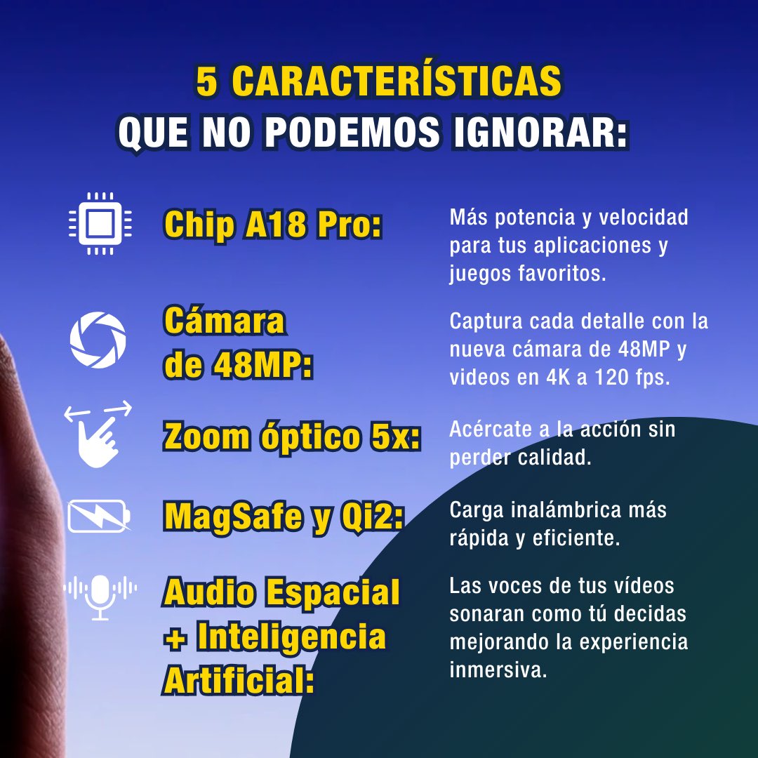 MiLlamada's tweet photo. ¡Aquí están 5 funciones IMPERDIBLES del nuevo #iPhone16 que no podemos ignorar! 😱✨ Presentadas ayer en el #AppleEvent, estas actualizaciones llevan tu experiencia al siguiente nivel. ¿Cuál de ellas ya esperabas?📲⁣

 #LatinosEnUSA #SabiasQue #RecargasElectronicas #MiLlamada https://t.co/wOnff09qvu