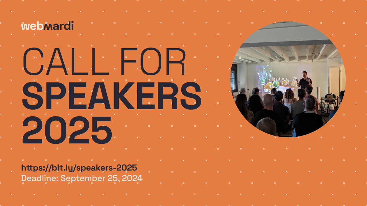 📣 We are pleased to announce our Call for Paper for the Webmardi 2025 📷 is now open until 25th of september 2024! 📷bit.ly/speakers-2025