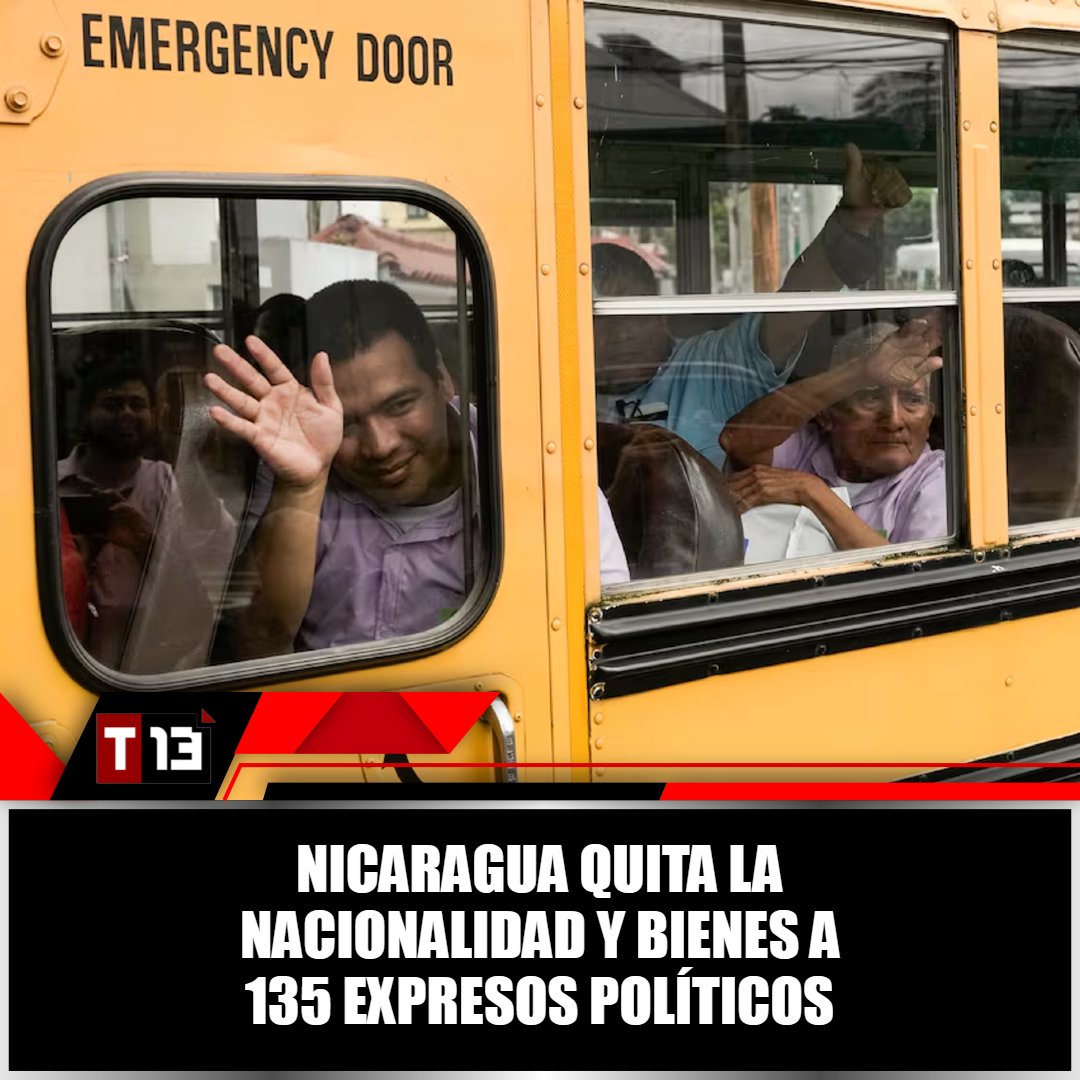 T13Noticias's tweet photo. #Nicaragua despoja de su #nacionalidad y #bienes a 135 #expresos políticos 😨➡ https://t.co/7u82IqAg7w https://t.co/KfUDxW8y7p
