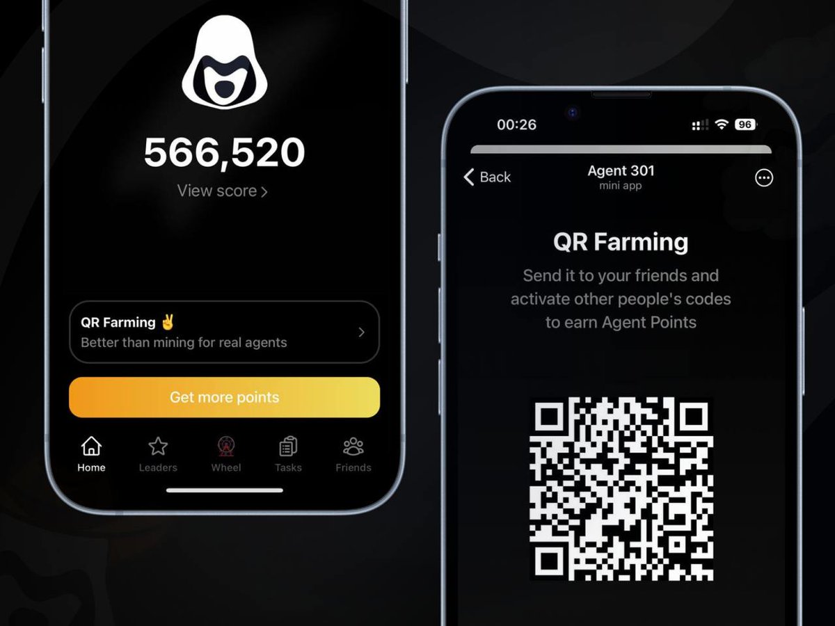 RealAgent301's tweet photo. Mine Agent Points. you have to go to our new section where you can get your own QR code or scan someone else's one

For each activation we award a different amount of points and TON. your task is to activate as much as possible, because we are on our way to a big adventure https://t.co/APdiaXvZlh