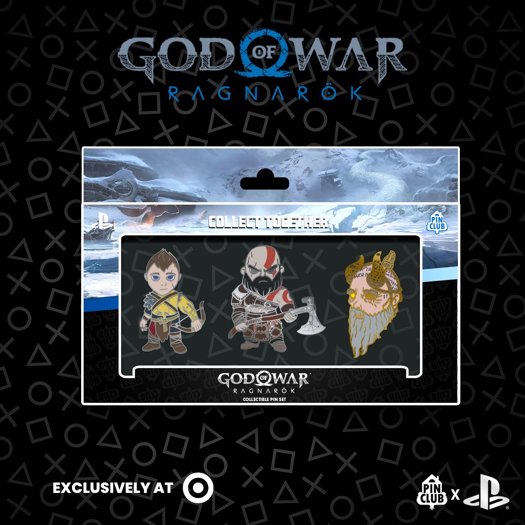 Playstation and Pin Club have teamed up to bring you this new God Of War pin set that will drop exclusively at Target this October.