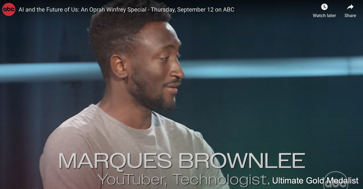 I can't believe ABC/Oprah left off <a href="/MKBHD/">Marques Brownlee</a>'s highest achievement