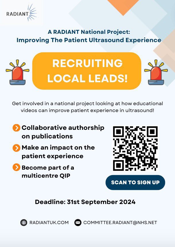Don’t forget we are still recruiting trainees who are interested in signing up to our project on improving the ultrasound experience!

Sign up now⬇️⬇️⬇️

shorturl.at/6pYcf 

DMs open for more info!