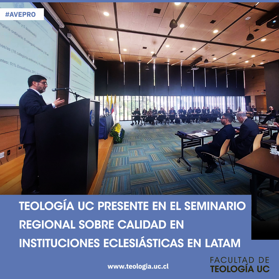TeologiaUC's tweet photo. 🌟 El Decano Fernando Berríos y la directora de Gestión Académica, Denisse Lassnibatt participan en el Seminario Regional de AVEPRO en la @UniJaveriana. 🇨🇴📚 Buscan mejorar la calidad académica en instituciones eclesiásticas según *Veritatis Gaudium*. 🙌#CalidadAcadémica #AVEPRO https://t.co/TgVQERoUON