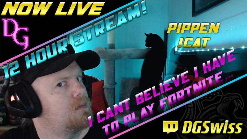 DG Swiss (@dgswiss_) on Twitter photo LIVE NOW! 12 hour stream! I'm being forced to play <a href="/FortniteGame/">FortniteGame</a> ... League broadcasts at 7p and 8:30p Eastern. twitch.tv/dgswiss
<a href="/FortWorthScreen/">Fort Worth Screen</a> | <a href="/MaconiSetupShop/">Maconi Setup Shop LLC</a> | <a href="/WantedGoons/">Wanted Goons</a> | <a href="/HighRiseFuel/">High Rise Fuel</a> LIVE NOW! 12 hour stream! I'm being forced to play <a href="/FortniteGame/">FortniteGame</a> ... League broadcasts at 7p and 8:30p Eastern. twitch.tv/dgswiss
<a href="/FortWorthScreen/">Fort Worth Screen</a> | <a href="/MaconiSetupShop/">Maconi Setup Shop LLC</a> | <a href="/WantedGoons/">Wanted Goons</a> | <a href="/HighRiseFuel/">High Rise Fuel</a>