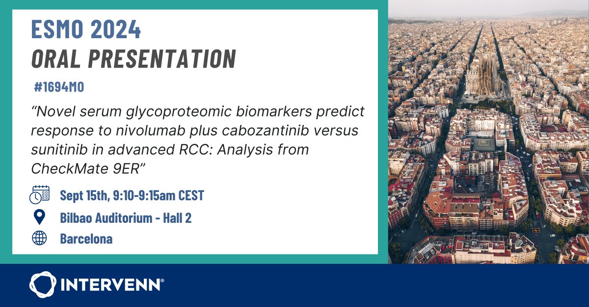 Headed to ESMO 2024?  Join us this Sunday to see truly exciting results generated using InterVenn's glycoproteomic biomarker discovery platform, GlycoVision.

#glycoproteomics #biomarkerdiscovery #ESMO2024