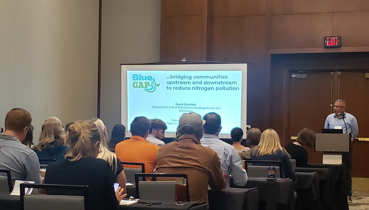 From data to stories...David Cwiertny addresses a full breakout session at the Iowa Water Conference to discuss the BlueGAP initiative...bridging communities upstream and downstream to reduce nitrogen pollution.