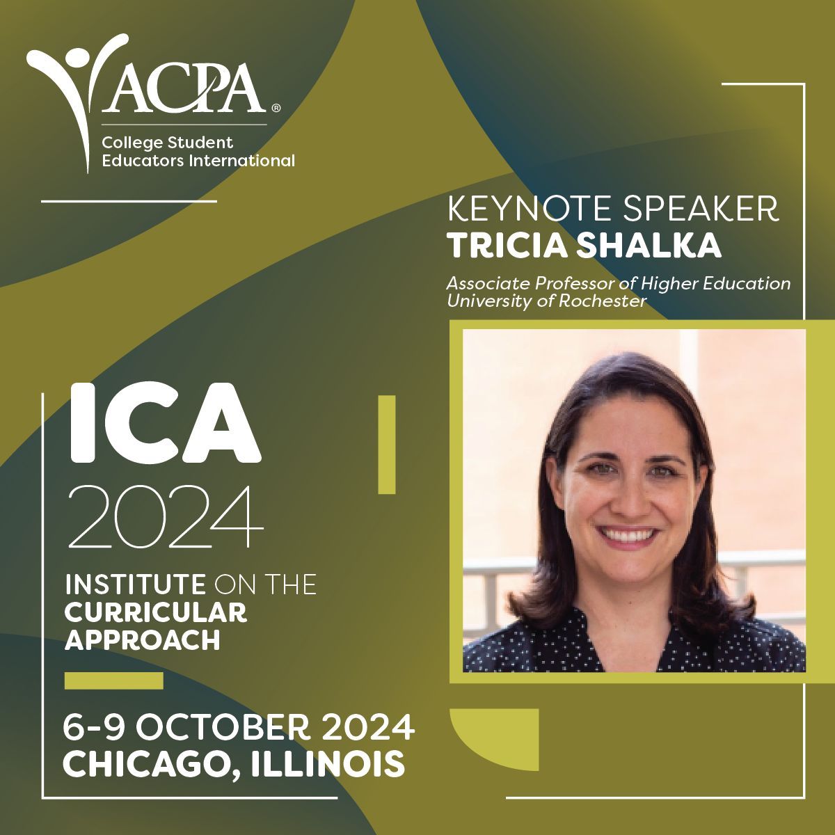 Announcing Dr. Tricia Shalka as this year's Keynote Speaker at ICA 2024! Join colleagues on a journey toward establishing or improving a curricular approach on your campus through large group sessions, smaller sequenced sessions, faculty consultations &amp; more!