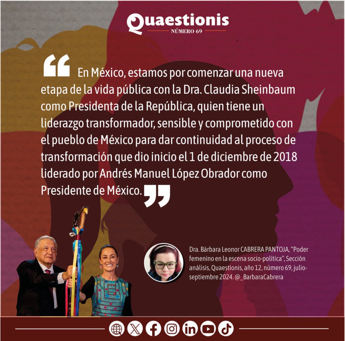 _BarbaraCabrera's tweet photo. 📌 Así lo digo en mi artículo “PODER FEMENINO EN LA ESCENA SOCIO-POLÍTICA” 👉 https://t.co/2EEKxZs6Aw
📖📲 Publicado en la sección análisis de la Revista @QuaestionisMx
#RevistaQuaestionis #Q69 #ElArteDePensar #12años https://t.co/rgTCc5nMBb