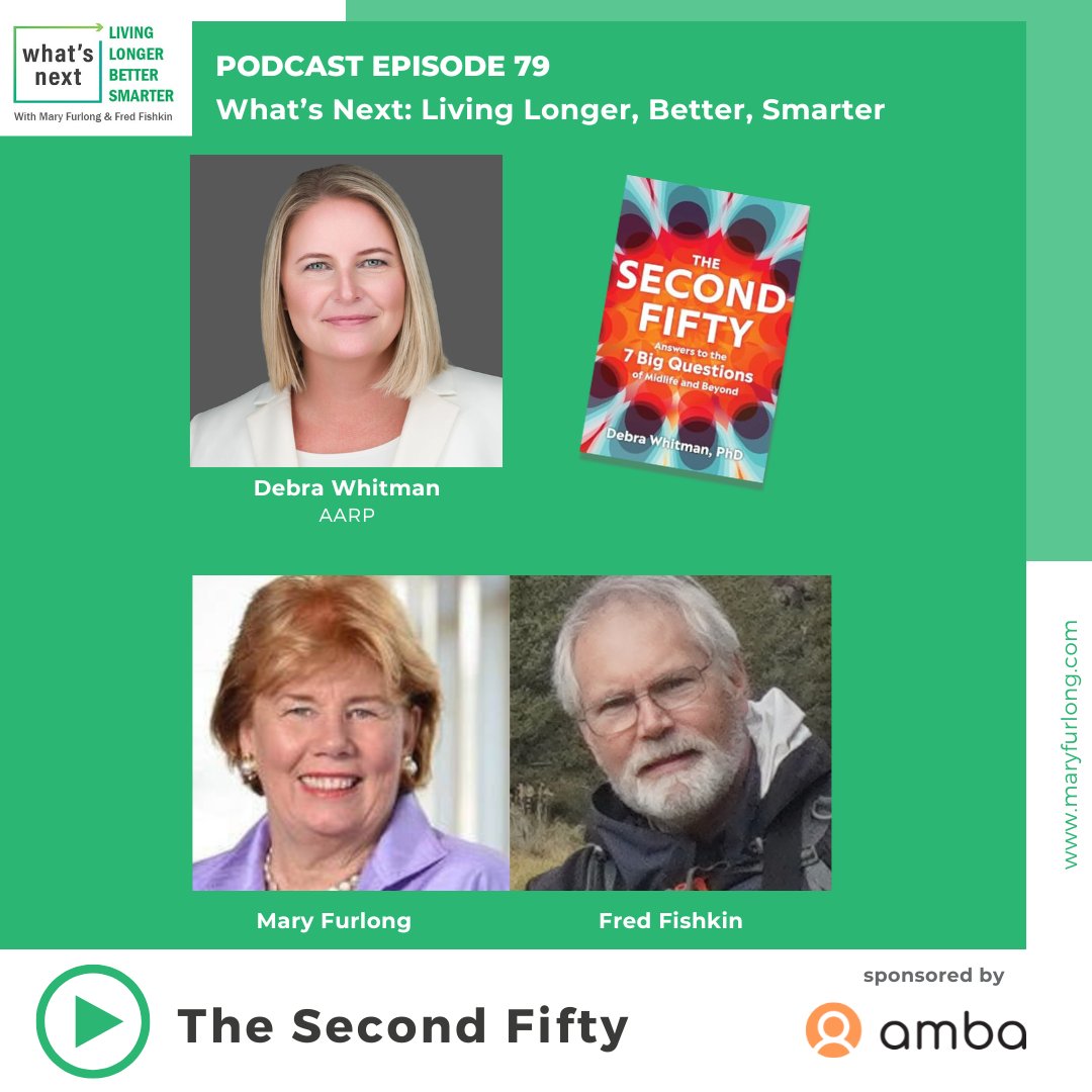 In the latest episode of our podcast, we talk with Debra Whitman, author of "The Second Fifty: Answers to the 7 Big Questions of Midlife and Beyond." It’s full of insights &amp; information on everything from longevity and brain health to financial planning. maryfurlong.com/podcast