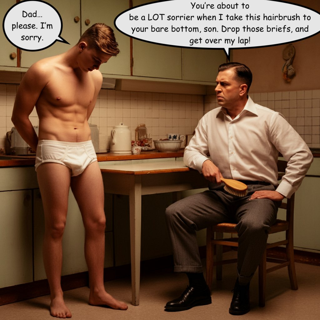 's tweet image. How dads used to handle misbehaving teenage sons...