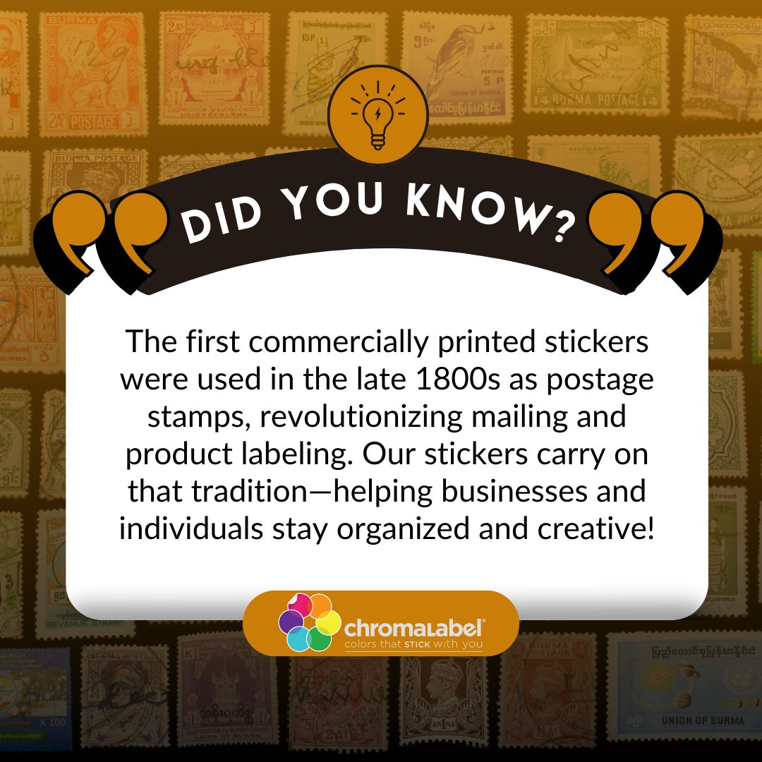ChromaLabel's tweet image. Here’s a fun fact for your Tuesday! 
#TriviaTuesday #StickerHistory #OrganizeWithChromaLabel