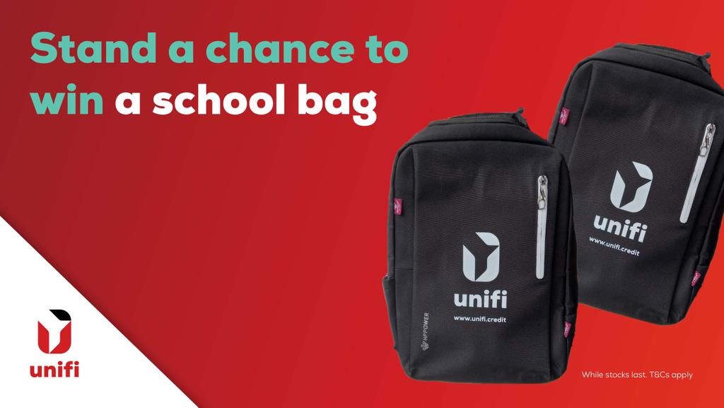 We are thrilled to announce that our back to school backpack give away is back!.Simply visit your nearest Unifi branch and stand a chance to win while stocks last.

Go to unifi.credit for a quick online quote.