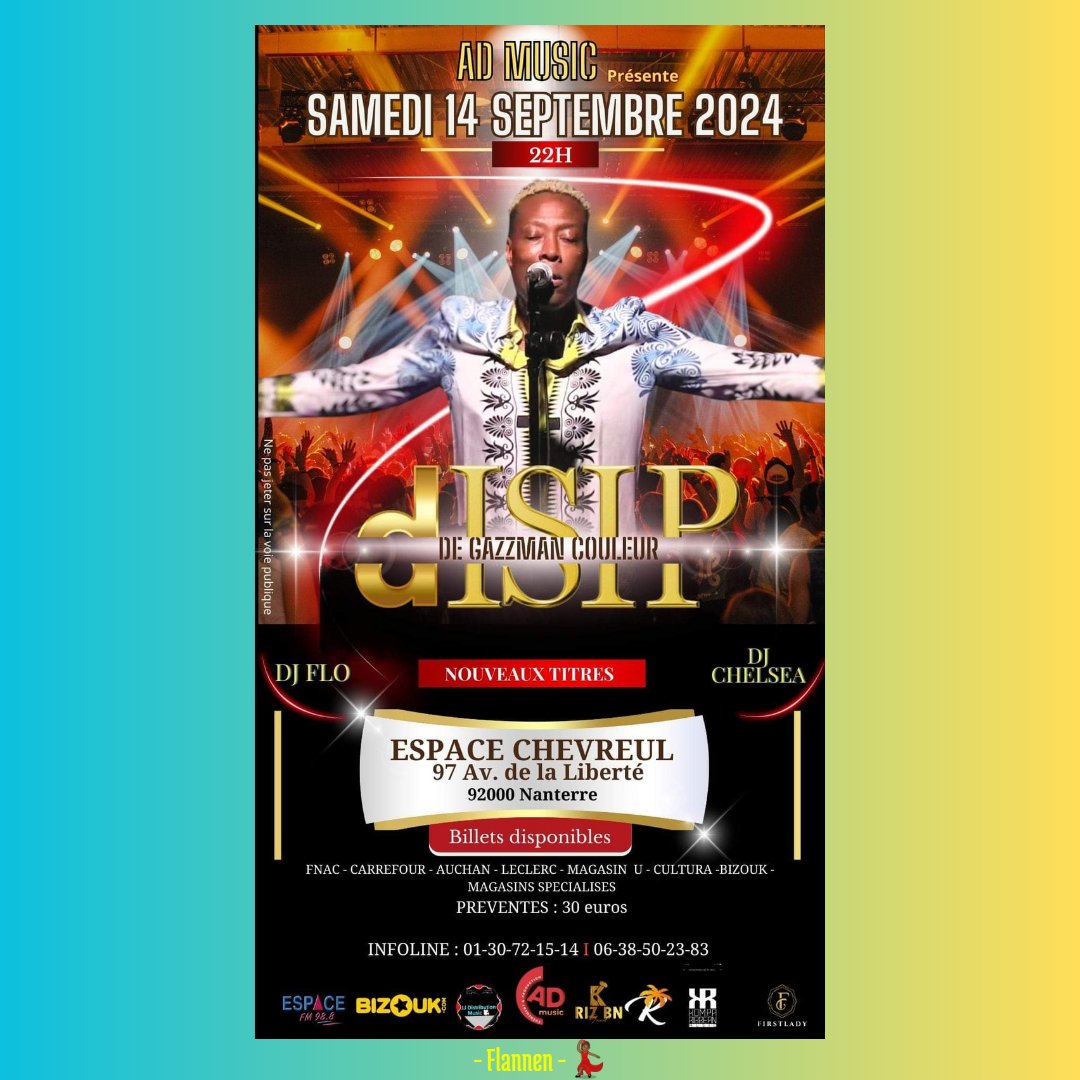 FlannenEvents's tweet photo. [CONCERT KONPA]

Le groupe Disip est de retour à Paris pour un concert le 14/09 à l'espace Chevreuil 

📍Lieu: ESPACE CHEVREUIL 
97 avenue de la liberté, à  Nanterre (92)

🎟Réservation : https://t.co/rFcO4YnMeS

#AnAlFlannen 💃🏾 https://t.co/HHBtJUkmbx