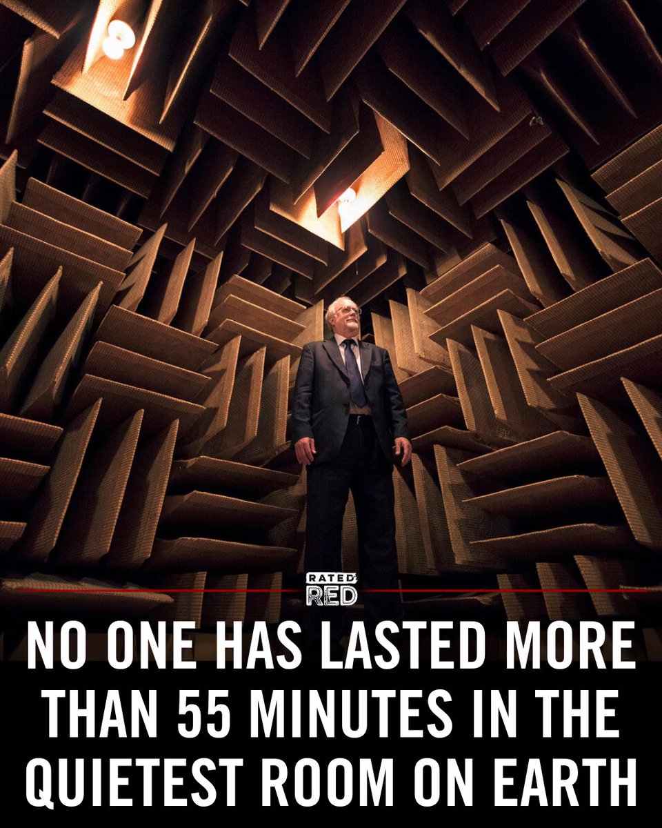 The world’s quietest room at Orfield Laboratories in Minnesota absorbs 99.99% of sound, and no one has lasted more than 55 minutes inside! Would you take on the challenge? #QuietestPlaceOnEarth #SilenceChallenge
