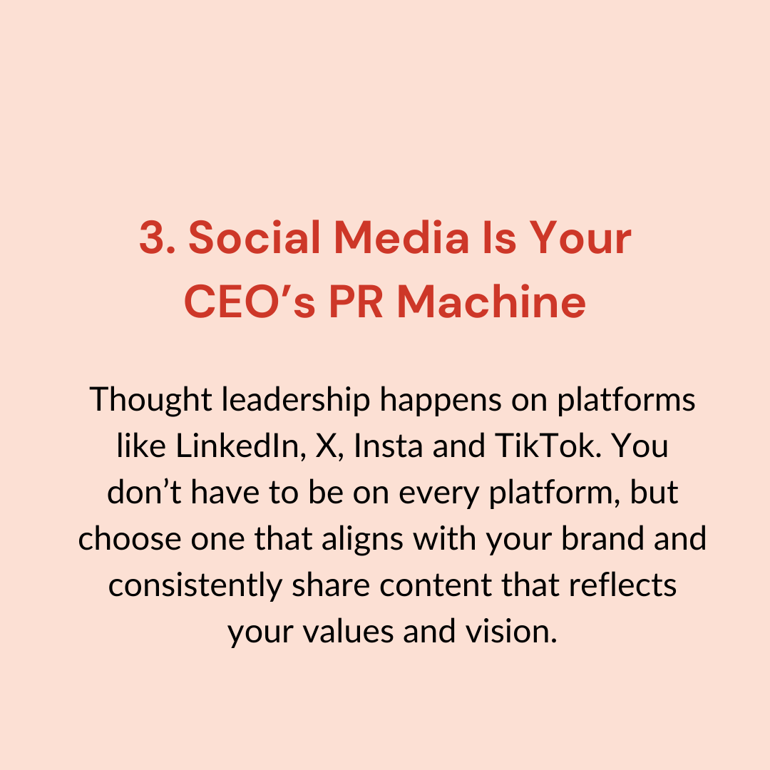 CEOs: Is your personal brand working for you or against you? 🚨

In our latest blog, we share 3 key tips to help you take control of your online presence, tell your authentic story, and master social media. 💡

 #CEOBranding #Leadership #PersonalBranding #ThoughtLeadership