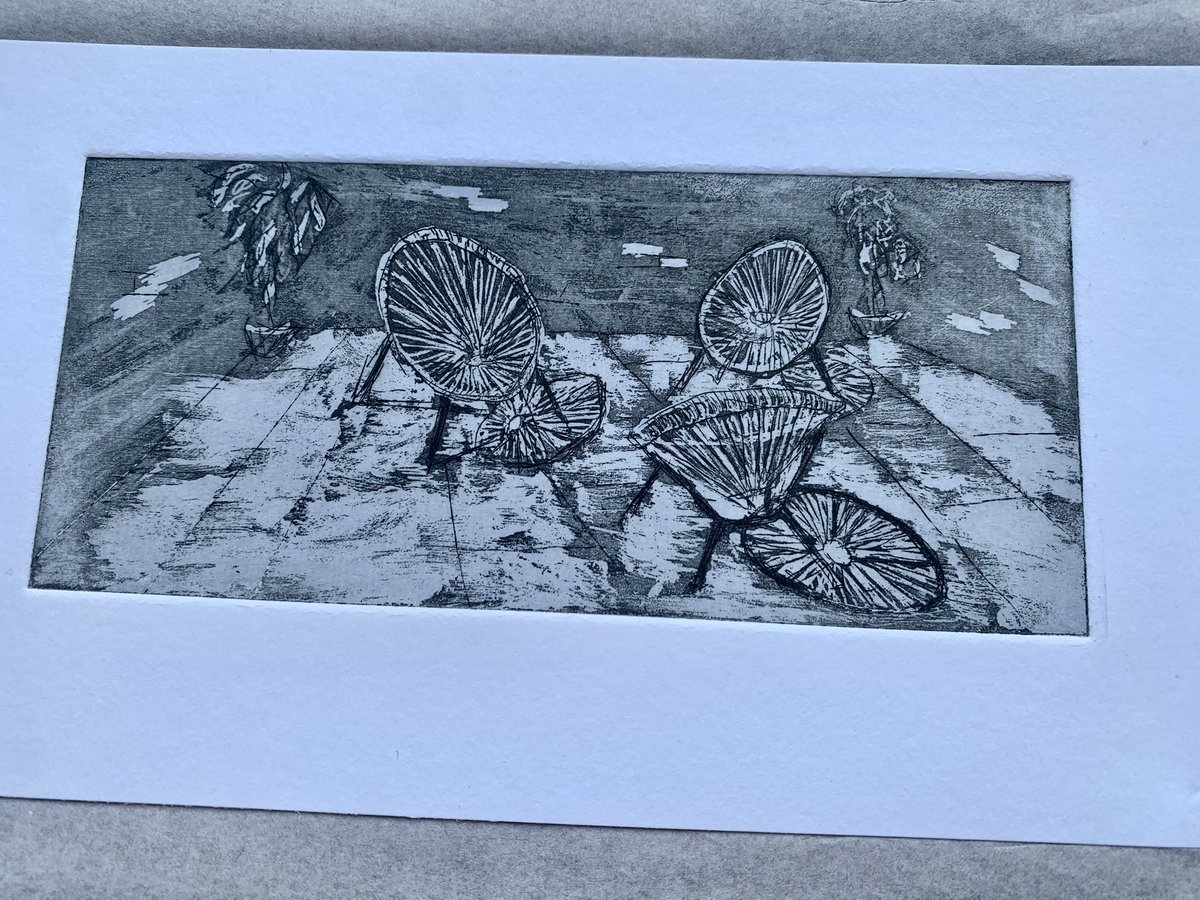 Hersuit's tweet image. Happy day at @HotBedPress exploring copper sulphate etching, using as inspiration a photo I took this summer in @lourmarin_village_provence - happy memories
#cpmyear2
#hotbedpress
#printersofinstagram