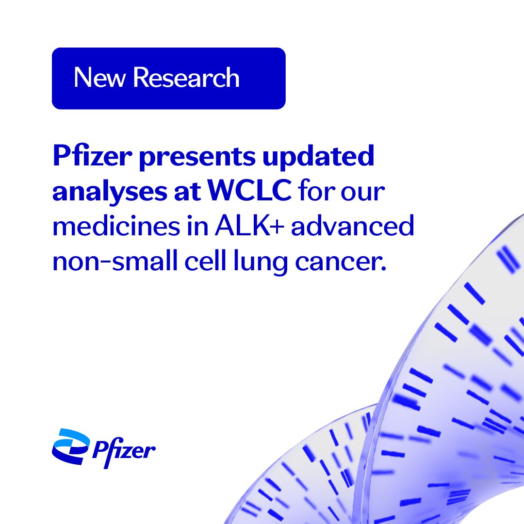 Today, we shared new research highlighting findings from 5-year follow-up analyses in people with previously untreated ALK+ advanced NSCLC at #WCLC24. These insights underscore our commitment to improving patient outcomes with breakthrough #LungCancer research.