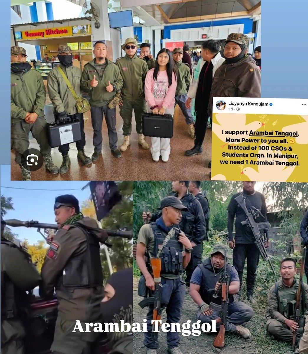 haokip_alice's tweet photo. This Pseudo Climate Activist involvement in Manipur Violence has been overlooked. 
Licypriya Kangujam, twelve years of her stupid age supplies sophisticated Drones to Meitei Militants and her support on the ongoing Genocide against the Kuki people must draw the attention it deserves. 
She must be booked for inciting violence and her support to terrorism. 
#Manipur