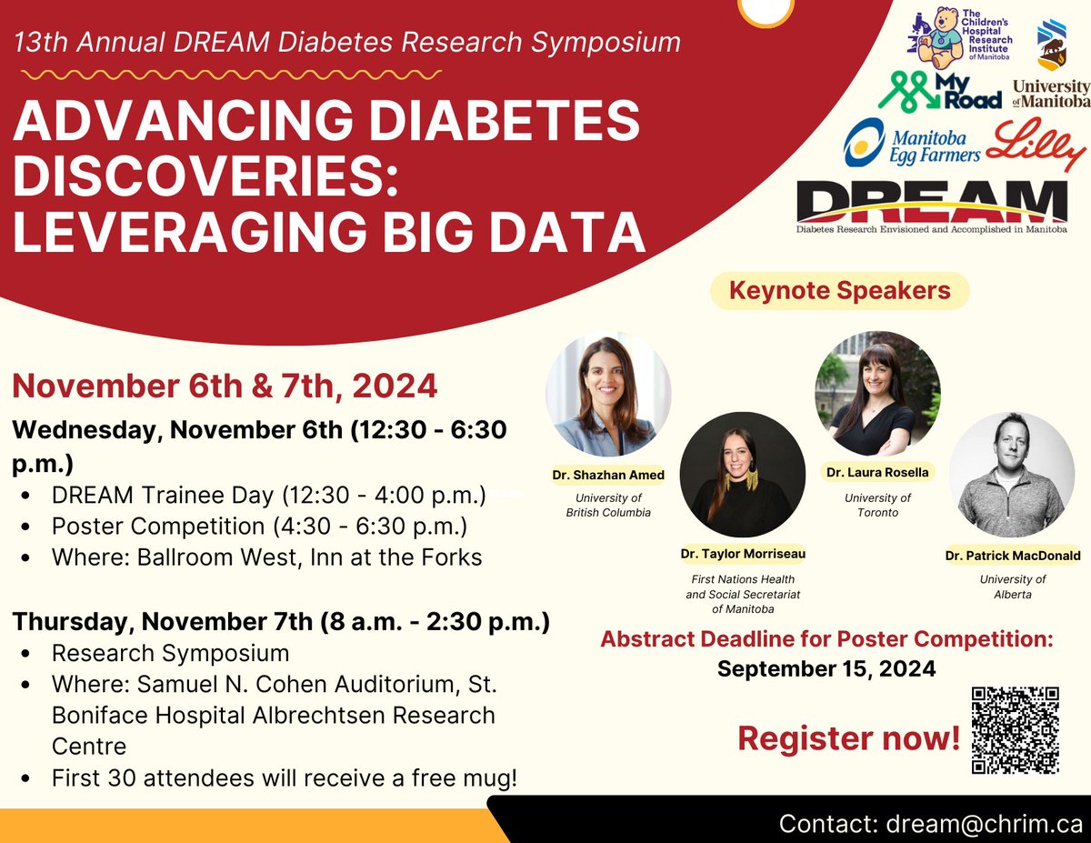 CHRIM (@chrimanitoba) on Twitter photo The 13th Annual DREAM Diabetes Symposium is coming up this November! See poster for more information or email dream@chrim.ca to learn more. The 13th Annual DREAM Diabetes Symposium is coming up this November! See poster for more information or email dream@chrim.ca to learn more.
