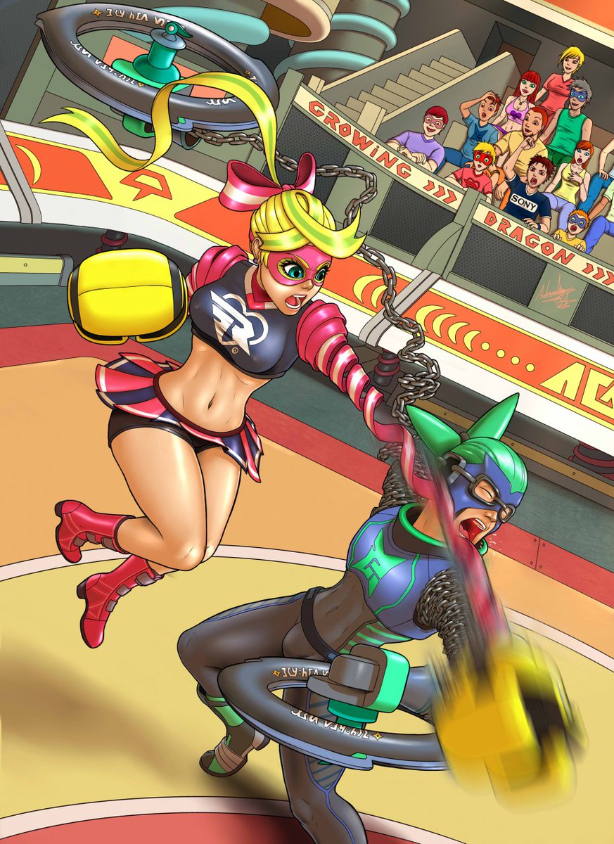 GrowingDragon's tweet photo. A fanart I did for an event. Based on the game "Arms" https://t.co/3b7m0pHRr3