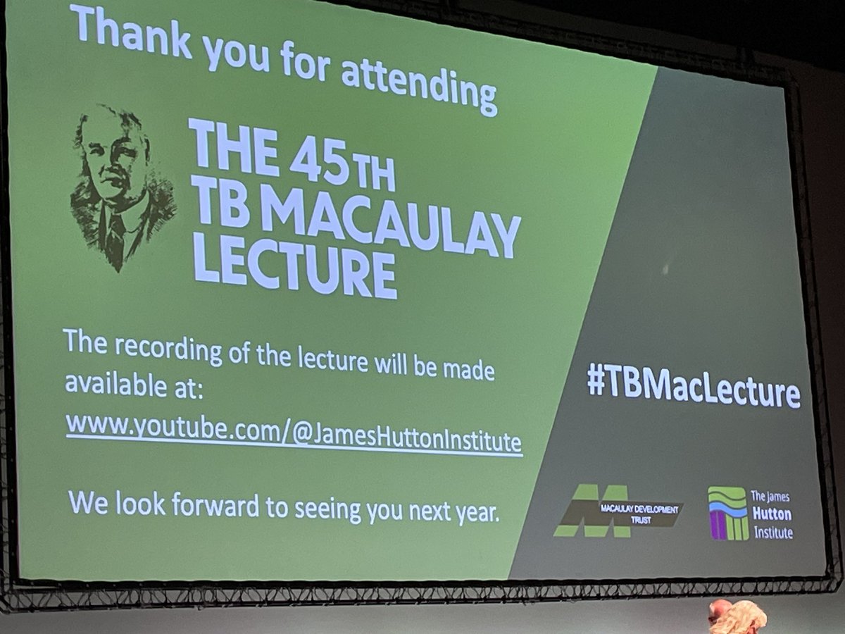 When available, will be well worth listening to the 45th #TBMacLecture <a href="/MacaulayDvTrust/">Macaulay Development Trust</a> - poses optimism amid challenges at a range of scales for our approach to natural capital